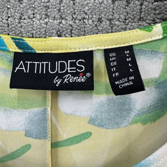 Attitudes By Renee Maxi Dress Womens Size M Multicolor Sleeveless Tropical - Picture 6 of 9